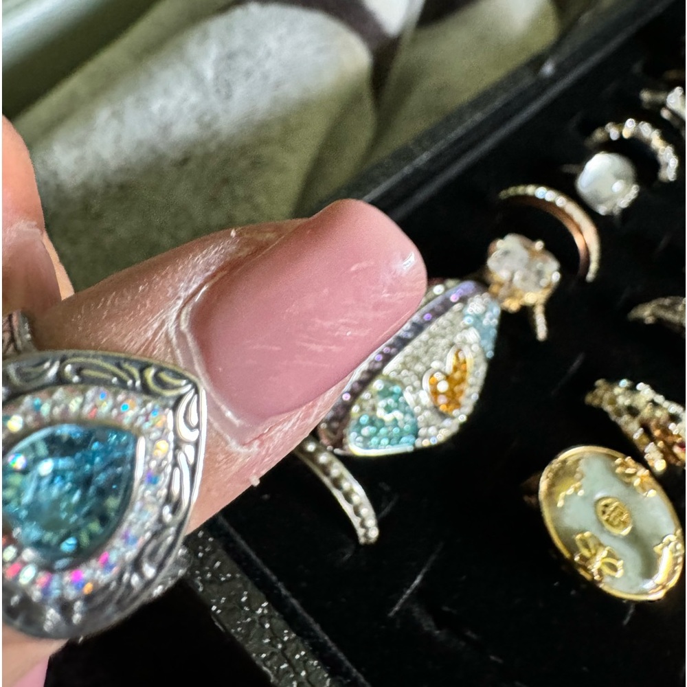 Sterling silver blue topaz ring size 7 - Picture 2 of 2